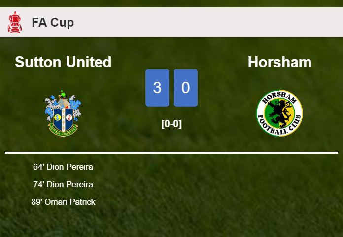 Sutton United annihilates Horsham with 2 goals from D. Pereira