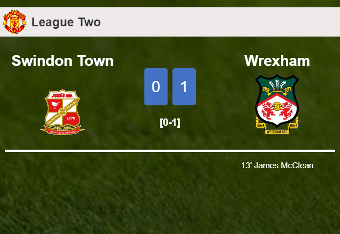 Wrexham conquers Swindon Town 1-0 with a goal scored by J. McClean