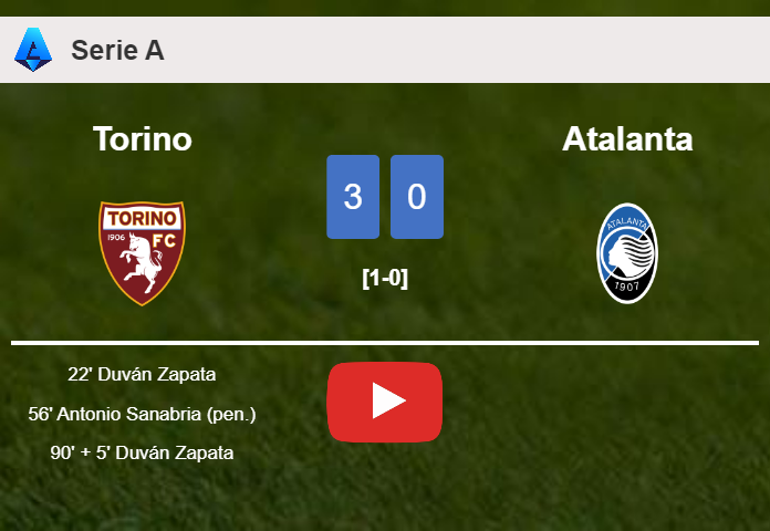 Torino conquers Atalanta 3-0. HIGHLIGHTS