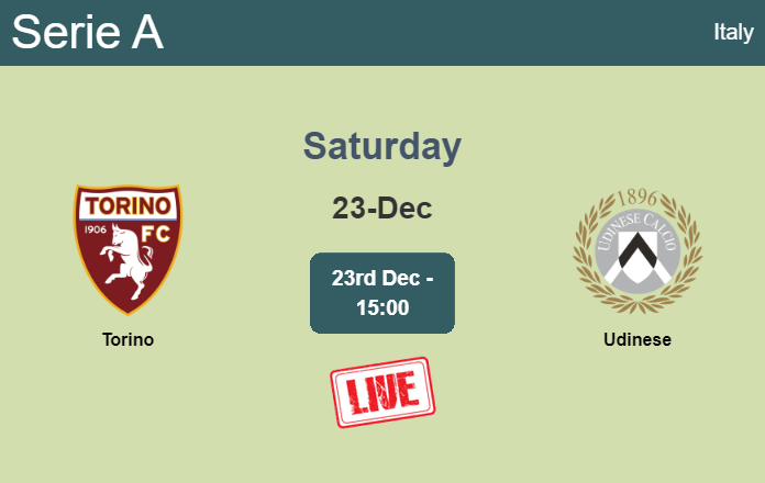 How to watch Torino vs. Udinese on live stream and at what time