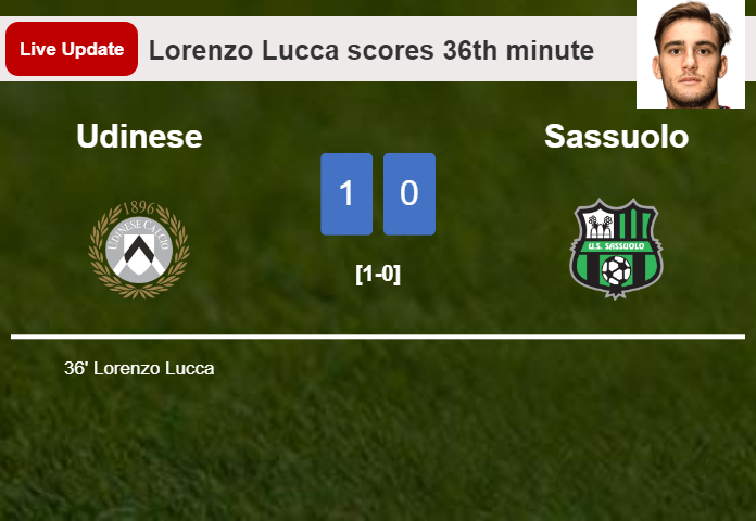 Udinese vs Sassuolo live updates: Lorenzo Lucca scores opening goal in Serie A contest (1-0)