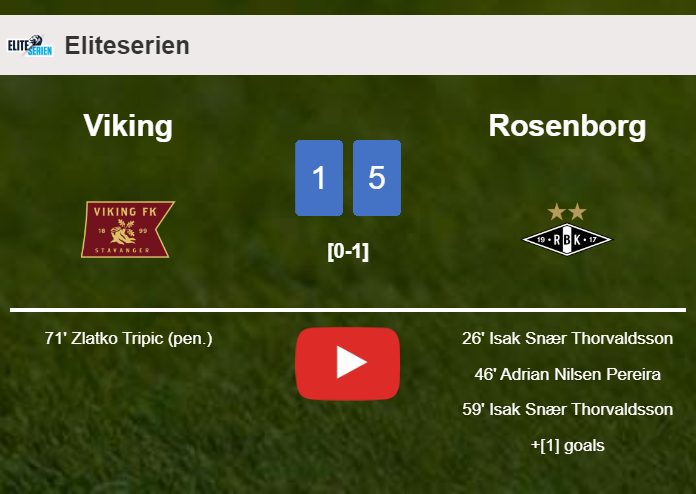 Rosenborg conquers Viking 5-1 after playing a incredible match. HIGHLIGHTS