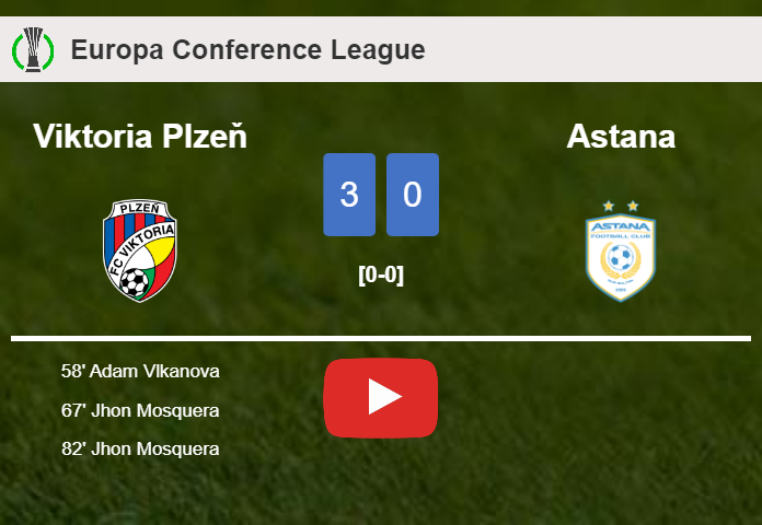 Viktoria Plzeň obliterates Astana with 2 goals from J. Mosquera. HIGHLIGHTS