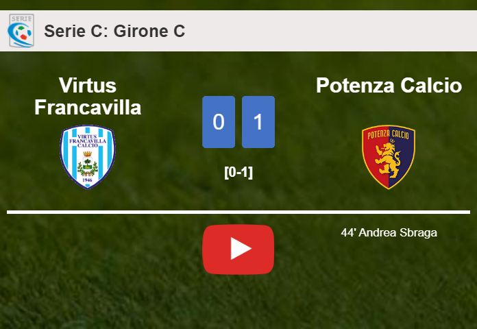 Potenza Calcio defeats Virtus Francavilla 1-0 with a goal scored by A. Sbraga. HIGHLIGHTS