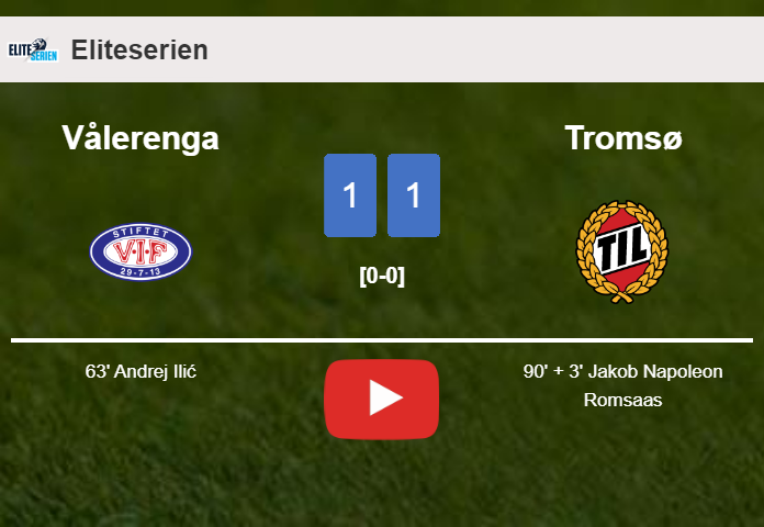Tromsø clutches a draw against Vålerenga. HIGHLIGHTS