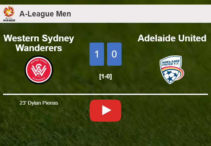 Western Sydney Wanderers beats Adelaide United 1-0 with a goal scored by D. Pierias. HIGHLIGHTS