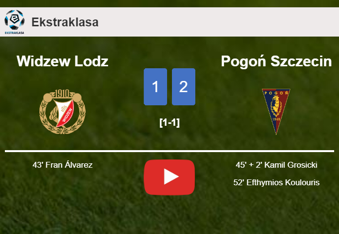 Pogoń Szczecin recovers a 0-1 deficit to defeat Widzew Lodz 2-1. HIGHLIGHTS
