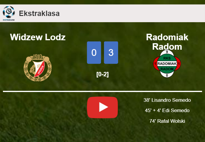 Radomiak Radom prevails over Widzew Lodz 3-0. HIGHLIGHTS