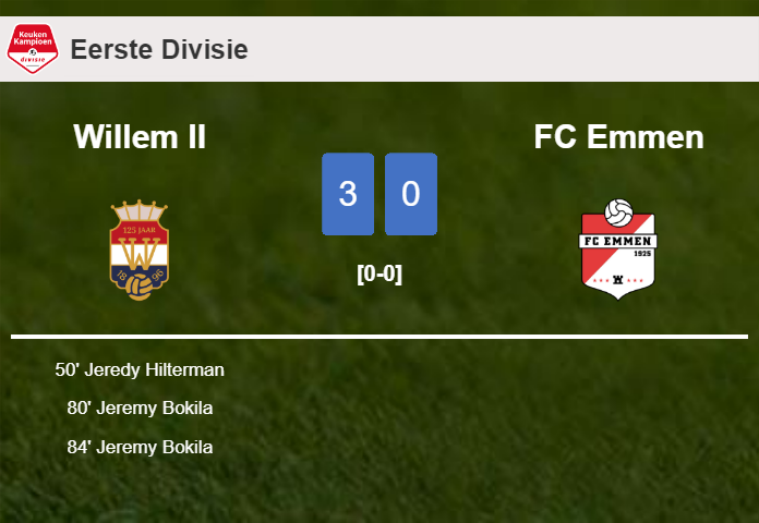 Willem II conquers FC Emmen 3-0