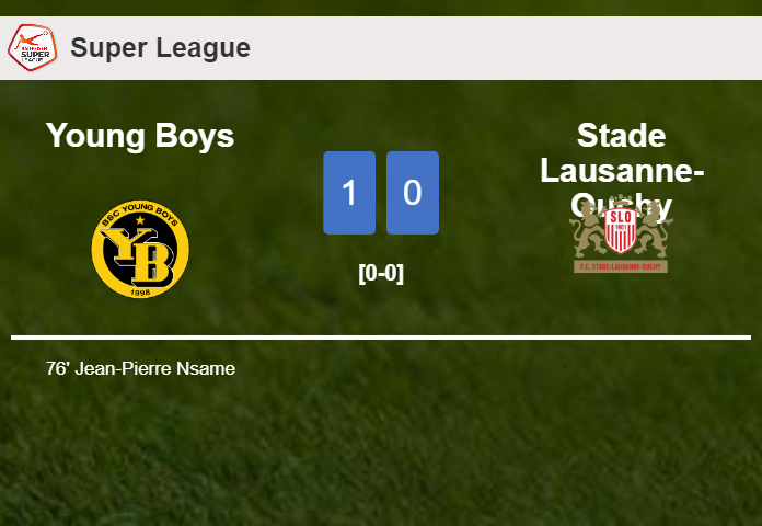 Young Boys tops Stade Lausanne-Ouchy 1-0 with a goal scored by J. Nsame