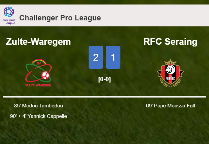 Zulte-Waregem recovers a 0-1 deficit to best RFC Seraing 2-1