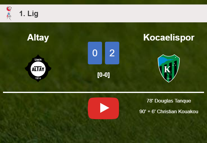 Kocaelispor defeated Altay with a 2-0 win. HIGHLIGHTS