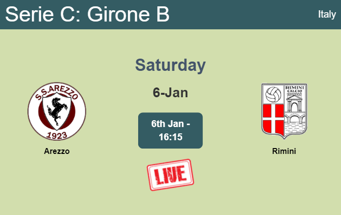 How to watch Arezzo vs. Rimini on live stream and at what time