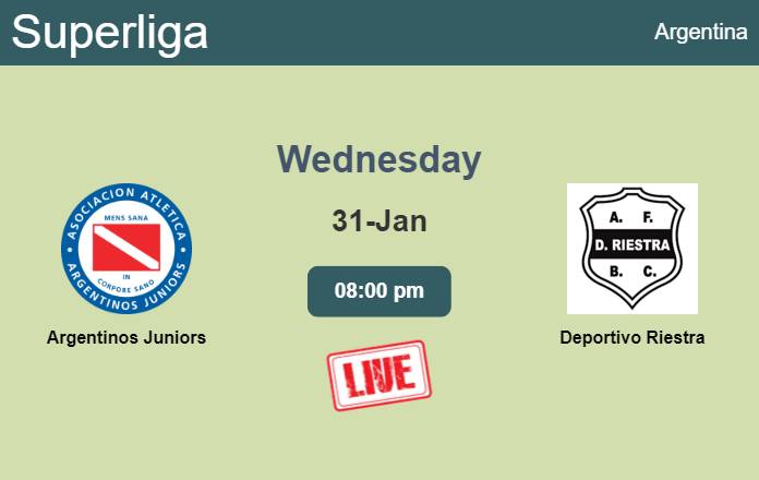 How to watch Argentinos Juniors vs. Deportivo Riestra on live stream and at what time