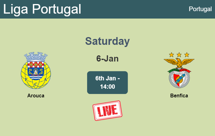 How to watch Arouca vs. Benfica on live stream and at what time