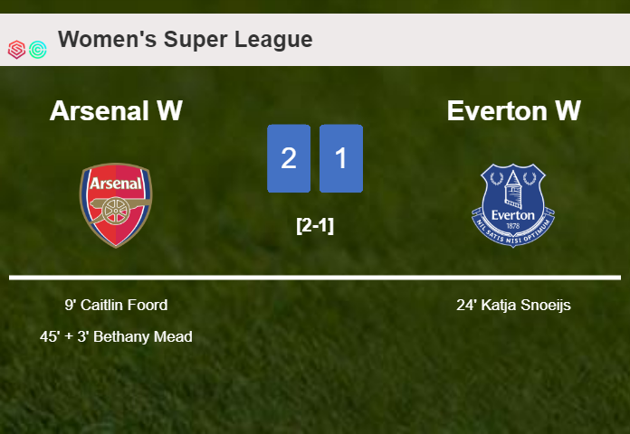 Arsenal tops Everton 2-1