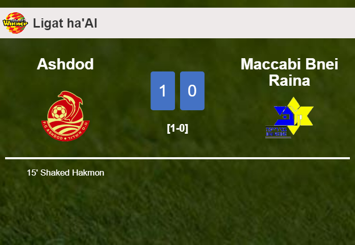 Ashdod defeats Maccabi Bnei Raina 1-0 with a goal scored by S. Hakmon