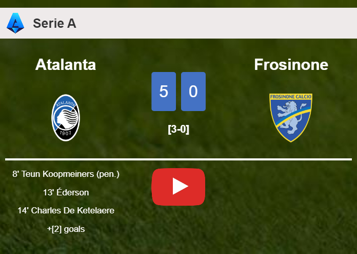 Atalanta crushes Frosinone 5-0 with a great performance. HIGHLIGHTS