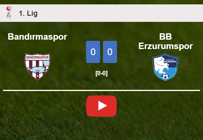 Bandırmaspor draws 0-0 with BB Erzurumspor on Saturday. HIGHLIGHTS