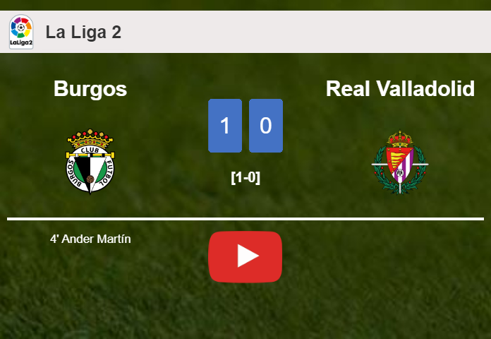 Burgos overcomes Real Valladolid 1-0 with a goal scored by A. Martín. HIGHLIGHTS