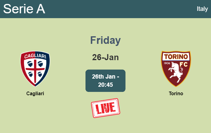 How to watch Cagliari vs. Torino on live stream and at what time
