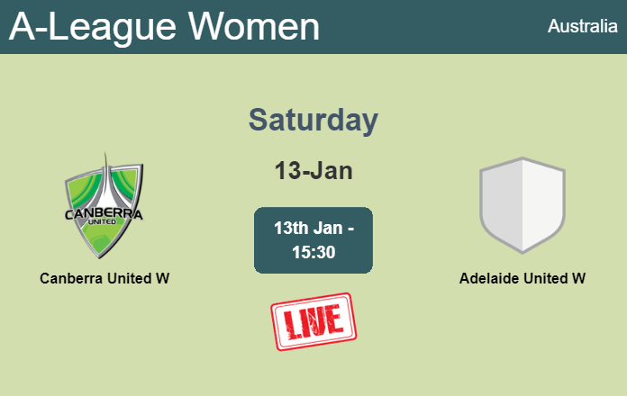 How to watch Canberra United W vs. Adelaide United W on live stream and at what time