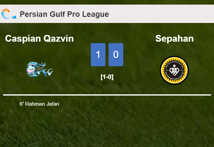 Caspian Qazvin prevails over Sepahan 1-0 with a goal scored by R. Jafari