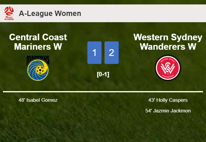 Western Sydney Wanderers W defeats Central Coast Mariners W 2-1