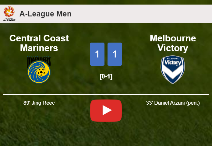 Central Coast Mariners clutches a draw against Melbourne Victory. HIGHLIGHTS