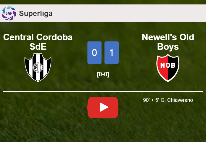 Newell's Old Boys conquers Central Cordoba SdE 1-0 with a late goal scored by G. Chiaverano. HIGHLIGHTS
