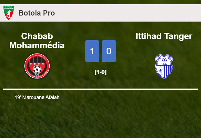 Chabab Mohammédia beats Ittihad Tanger 1-0 with a goal scored by M. Afalah