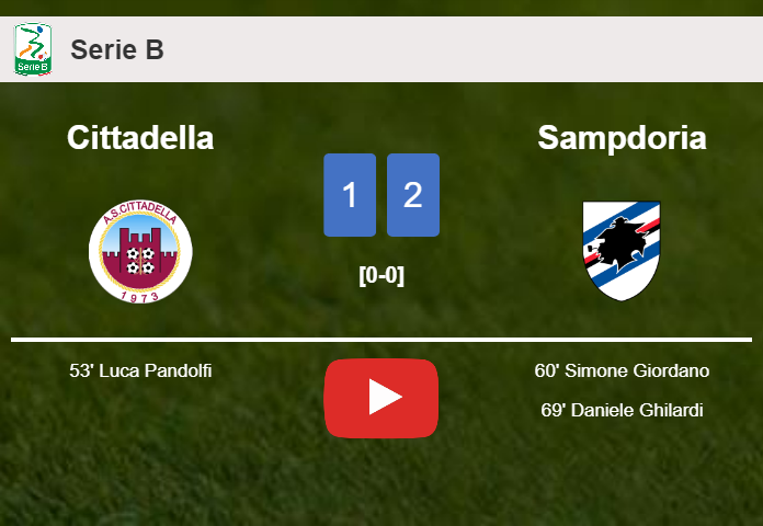 Sampdoria recovers a 0-1 deficit to conquer Cittadella 2-1. HIGHLIGHTS