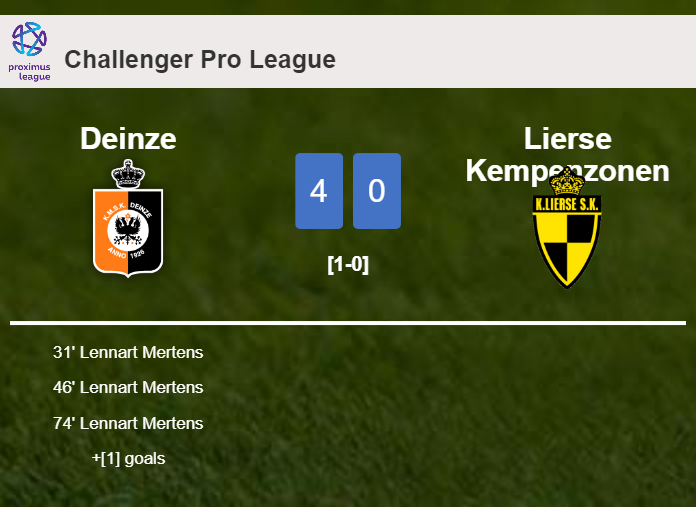 Deinze destroys Lierse Kempenzonen 4-0 with a superb performance