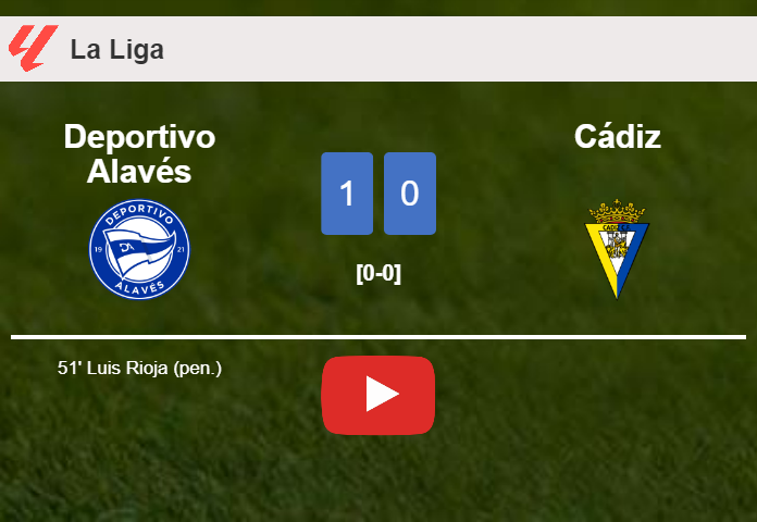 Deportivo Alavés prevails over Cádiz 1-0 with a goal scored by L. Rioja. HIGHLIGHTS