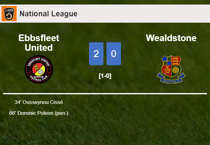 Ebbsfleet United beats Wealdstone 2-0 on Saturday