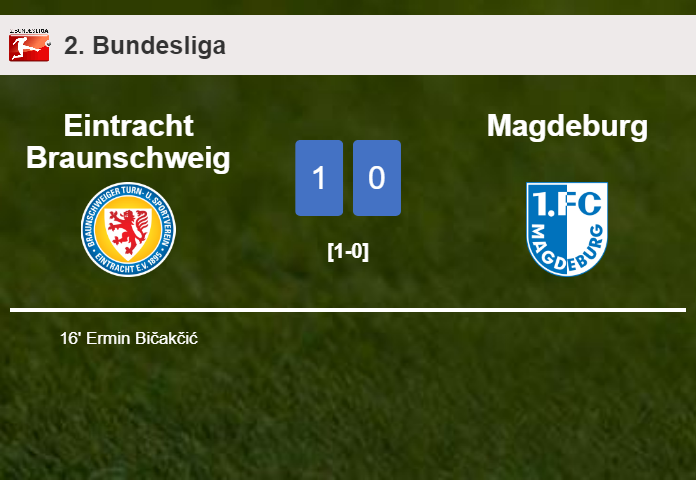 Eintracht Braunschweig prevails over Magdeburg 1-0 with a goal scored by E. Bičakčić
