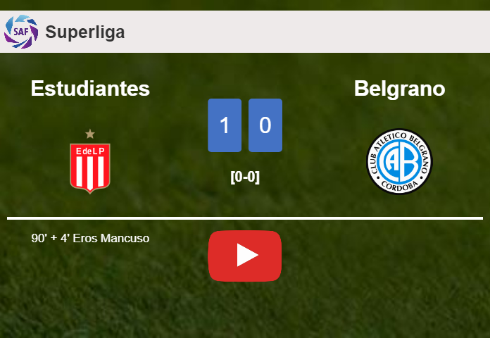 Estudiantes beats Belgrano 1-0 with a late goal scored by E. Mancuso. HIGHLIGHTS