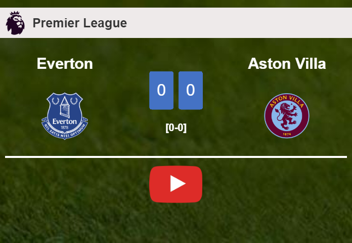 Everton stops Aston Villa with a 0-0 draw. HIGHLIGHTS