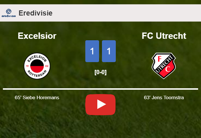 Excelsior and FC Utrecht draw 1-1 on Saturday. HIGHLIGHTS