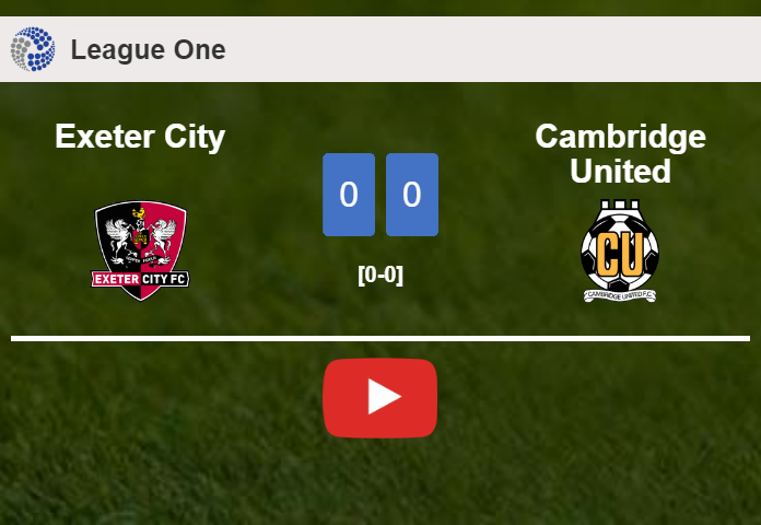 Exeter City draws 0-0 with Cambridge United on Saturday. HIGHLIGHTS