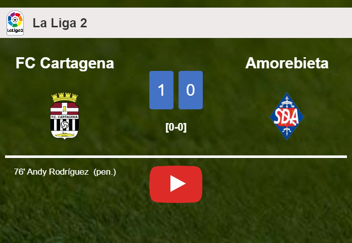 FC Cartagena prevails over Amorebieta 1-0 with a goal scored by A. Rodríguez . HIGHLIGHTS