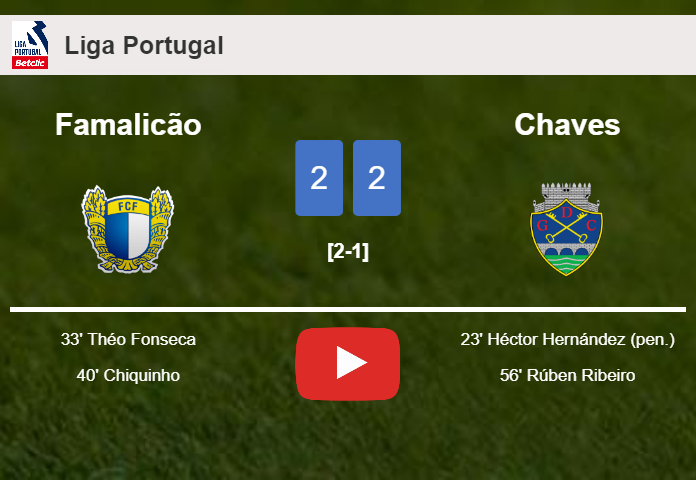 Famalicão and Chaves draw 2-2 on Sunday. HIGHLIGHTS