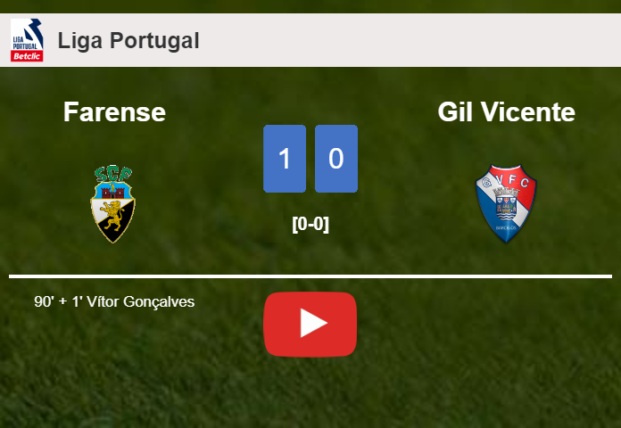 Farense beats Gil Vicente 1-0 with a late goal scored by V. Gonçalves. HIGHLIGHTS