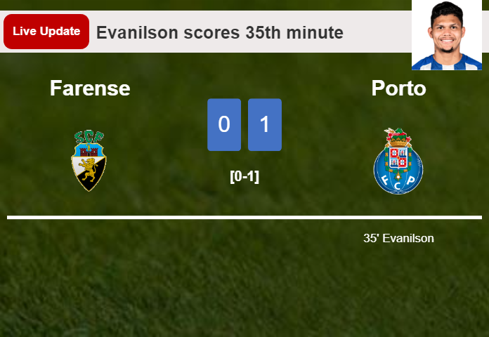 LIVE UPDATES. Porto scores again over Farense with a goal from Alan Varela in the 41st minute and the result is 2-0