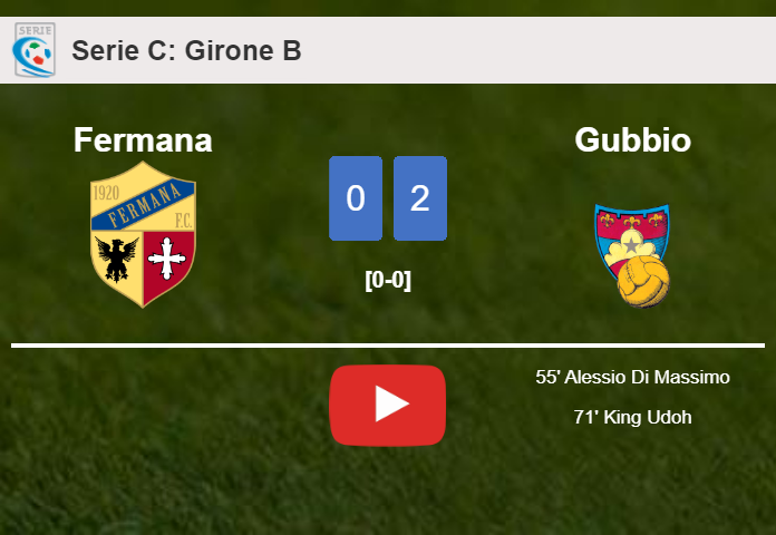 Gubbio defeated Fermana with a 2-0 win. HIGHLIGHTS