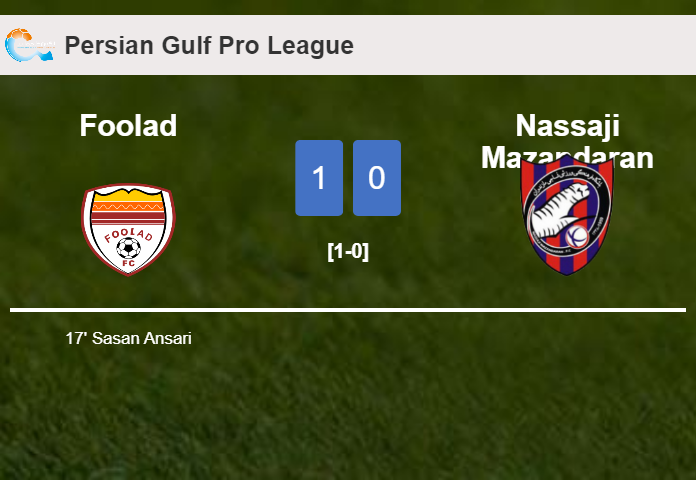 Foolad overcomes Nassaji Mazandaran 1-0 with a goal scored by S. Ansari