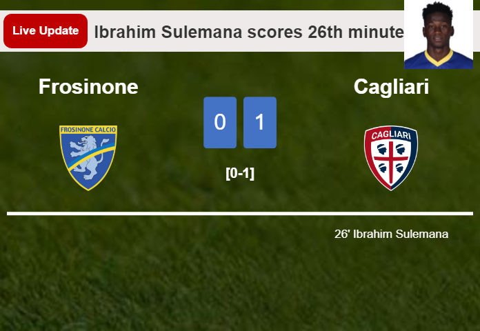 Frosinone vs Cagliari live updates: Ibrahim Sulemana scores opening goal in Serie A match (0-1)
