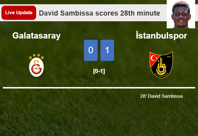 Galatasaray vs İstanbulspor live updates: David Sambissa scores opening goal in Super Lig match (0-1)