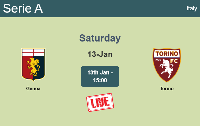 How to watch Genoa vs. Torino on live stream and at what time