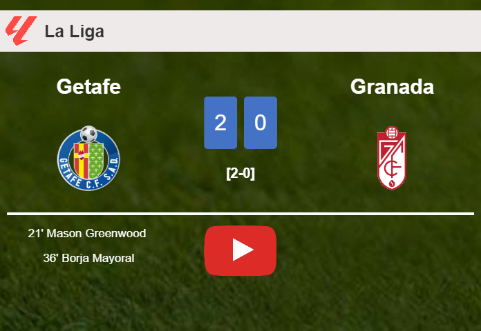 Getafe prevails over Granada 2-0 on Monday. HIGHLIGHTS